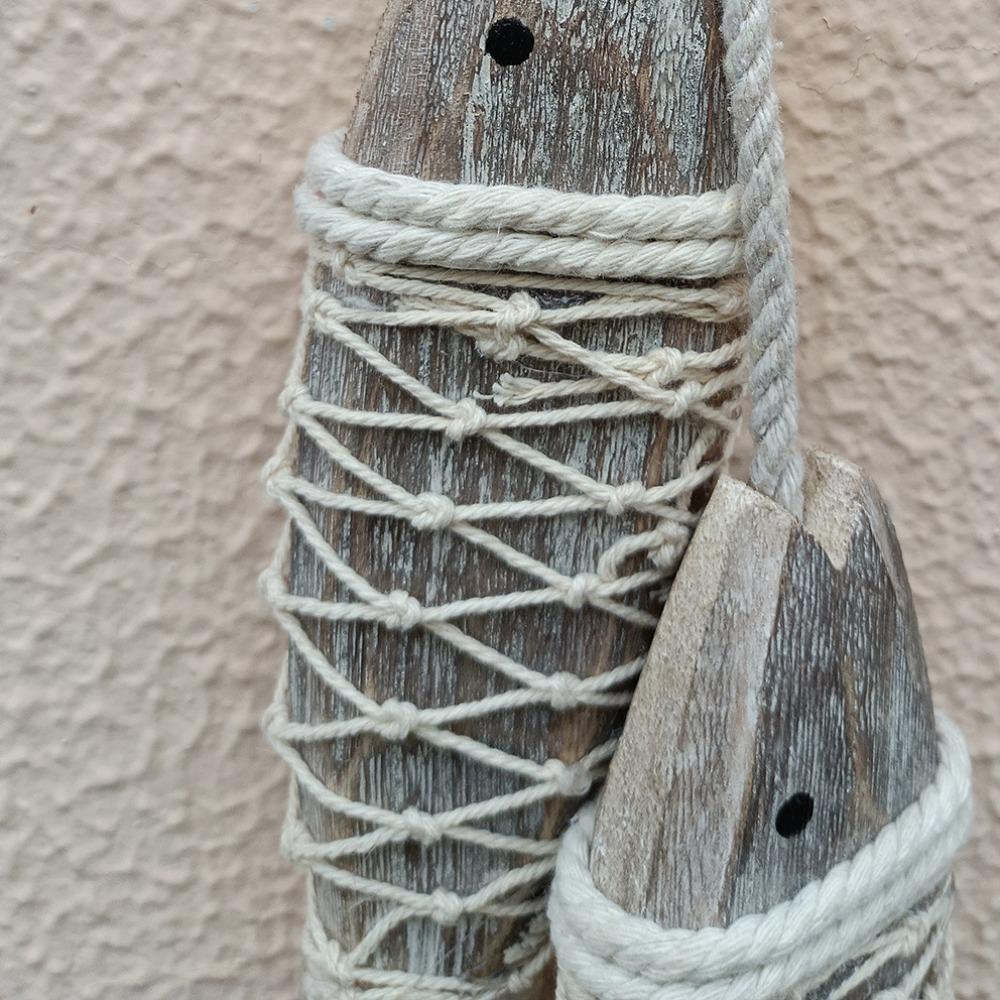 Mediterranean Fish Ornament Hanging Wall Hanging Decor Vintage Wooden Pendant Home