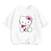 Летняя детская футболка Sanrio с коротким рукавом для мальчиков и девочек, модная, Hello Kitty