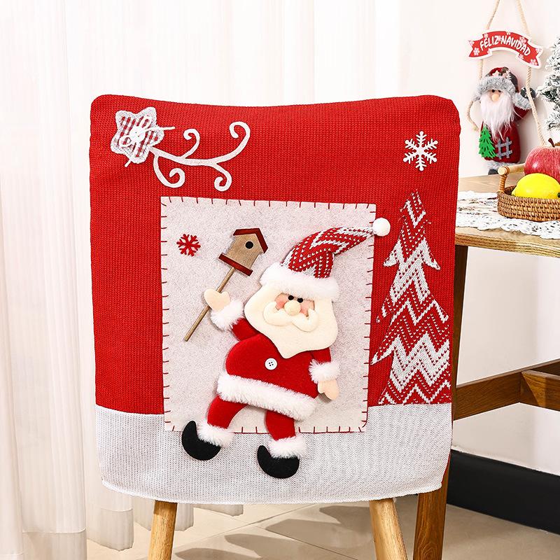 New Christmas decorations cartoon three-dimensional dancing Santa Claus chair cover snowman elk chair cover
