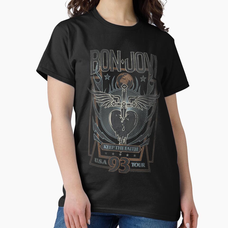 Bon Jovi Keep The Faith 1993 Tour Design For Rock Fans Gift For Music Lovers Classic T-Shirt