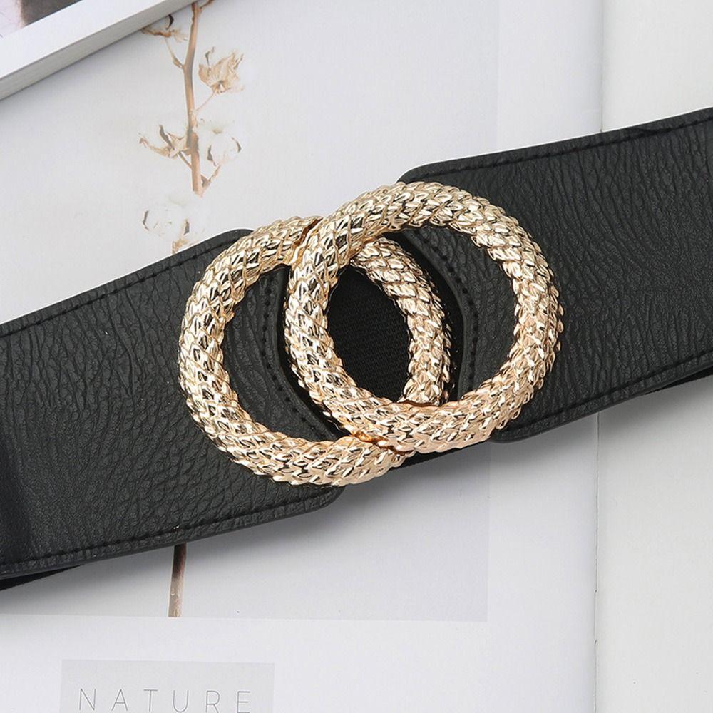 Платье для отдыха, джинсы, эластичная золотая пряжка, корсет, кожаный пояс, роскошные широкие ремни