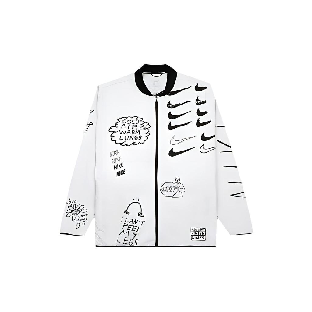 Nike Nathan Bell с принтом граффити и логотипом на нескольких крючках, спортивная куртка, мужская верхняя одежда, белая AJ7760-133