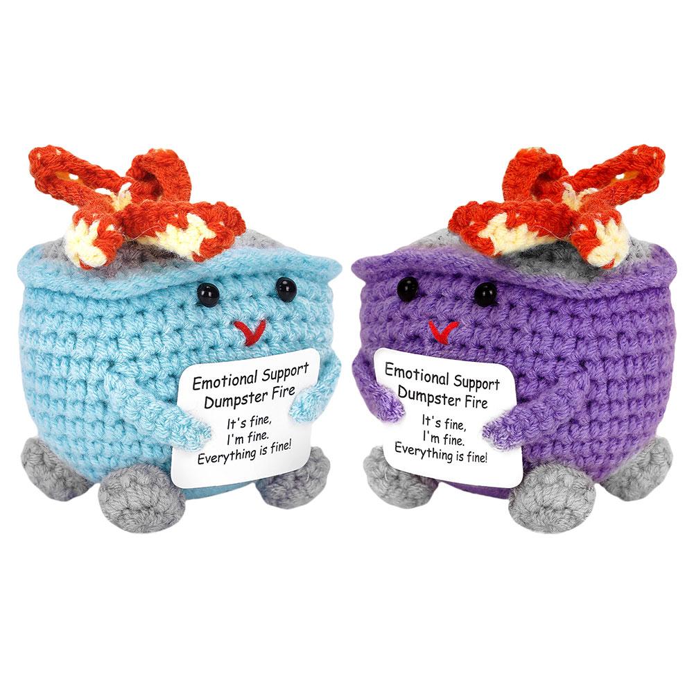 Вязаный Помойный огонь Милый Эмоциональная поддержка Помойный огонь Позитивный Вязаный Помойный огонь Украшение для офиса и дома Подарки