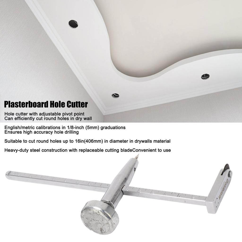 Tools  Hole Cutter Dry Wall  Hole Cutter Steel Shaft Plasterboard Saw Adjustable Pivot Point  Tools