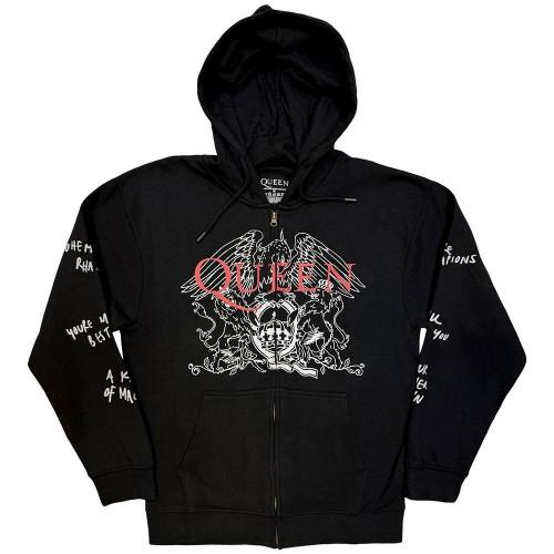Queen Unisex Adult Crest Outline Logo Hoodie