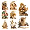 Decorative Tabletop Figurines Fairy Tale Little Boy and Fox Wooden Figurine, Rustic Desktop Statue, Artistic Carved Holiday Window Decorations