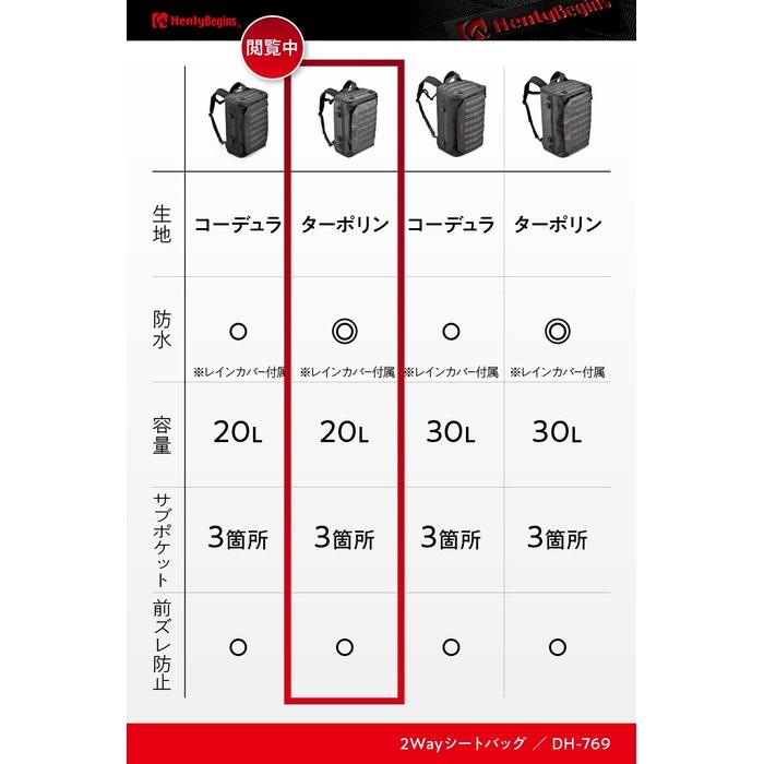 [Henly Begins] Daytona Bike Seat Bag/Backpack 20L 2WAY Seat Bag 2 DH-769 Tarpaulin 20 Liter