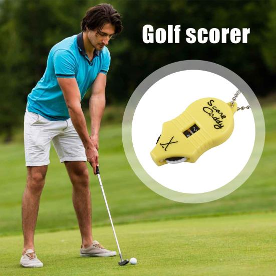 Счетчик очков в гольфе Мини-трекер очков Портативный 2-значный инструмент для подсчета ударов Кликер-брелок Табло для спортивных состязаний по гольфу на открытом воздухе