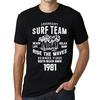 Мужская винтажная футболка Футболка с рисунком Surf Team 1981 Deep Black