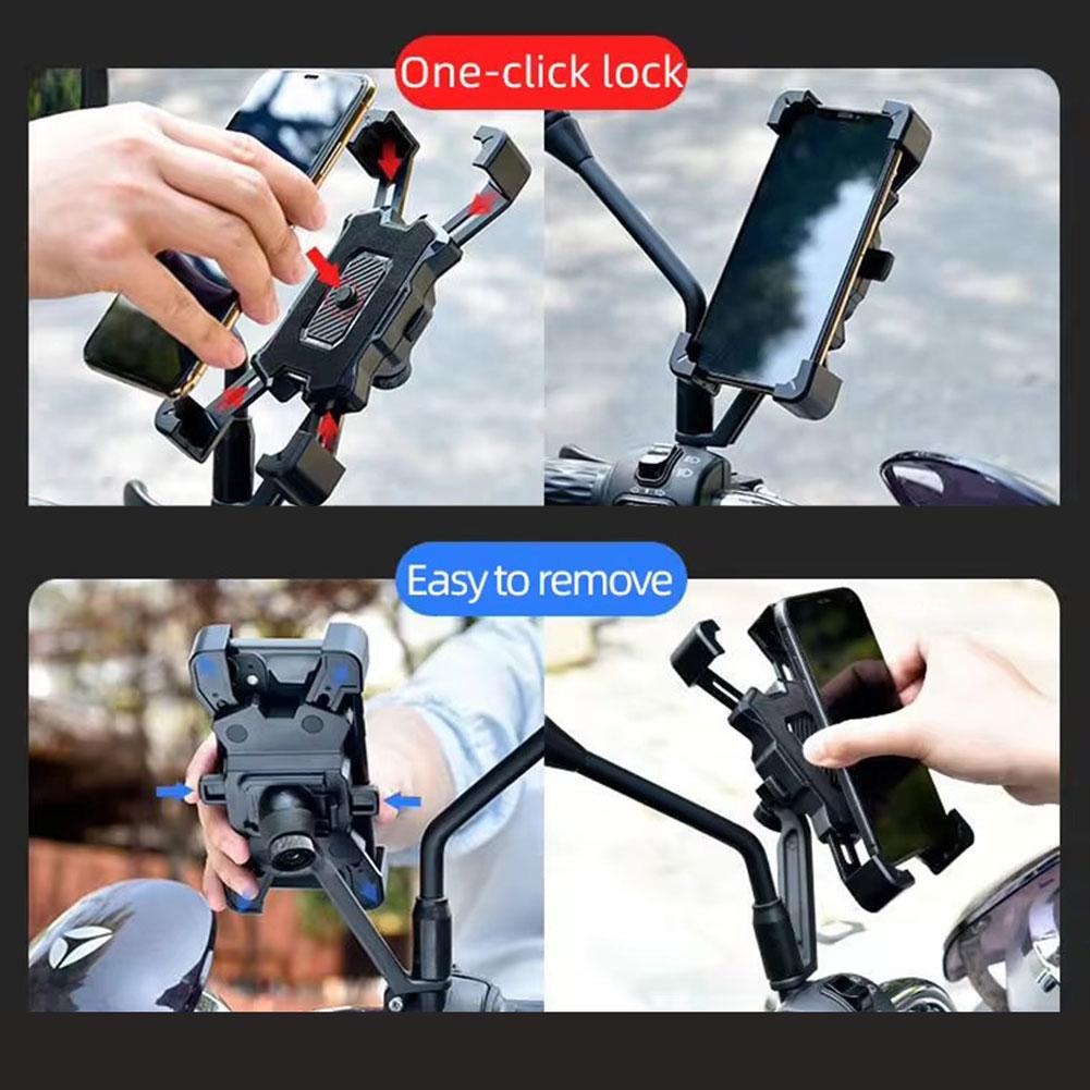 360 Rotation Universal Phone Holder for iPhone Riding MTB Stand Bracket Non-slip Cycling Shockproof Bracket GPS Clip