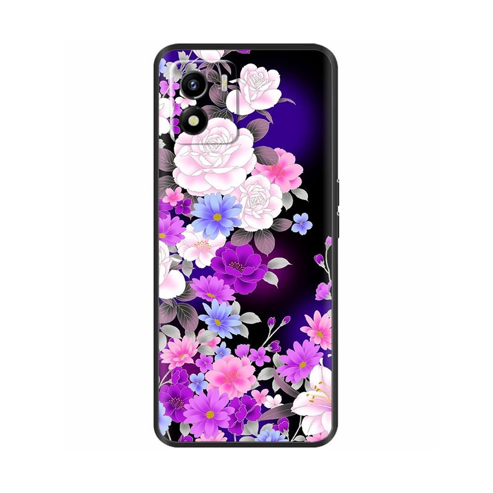 Чехол для Vivo Y01 Y01 2022 Мягкий силиконовый задний чехол ТПУ Чехол для телефона Для Vivo Y01 Y 01 VivoY01 Милый черный бампер Чехол-оболочка Funda