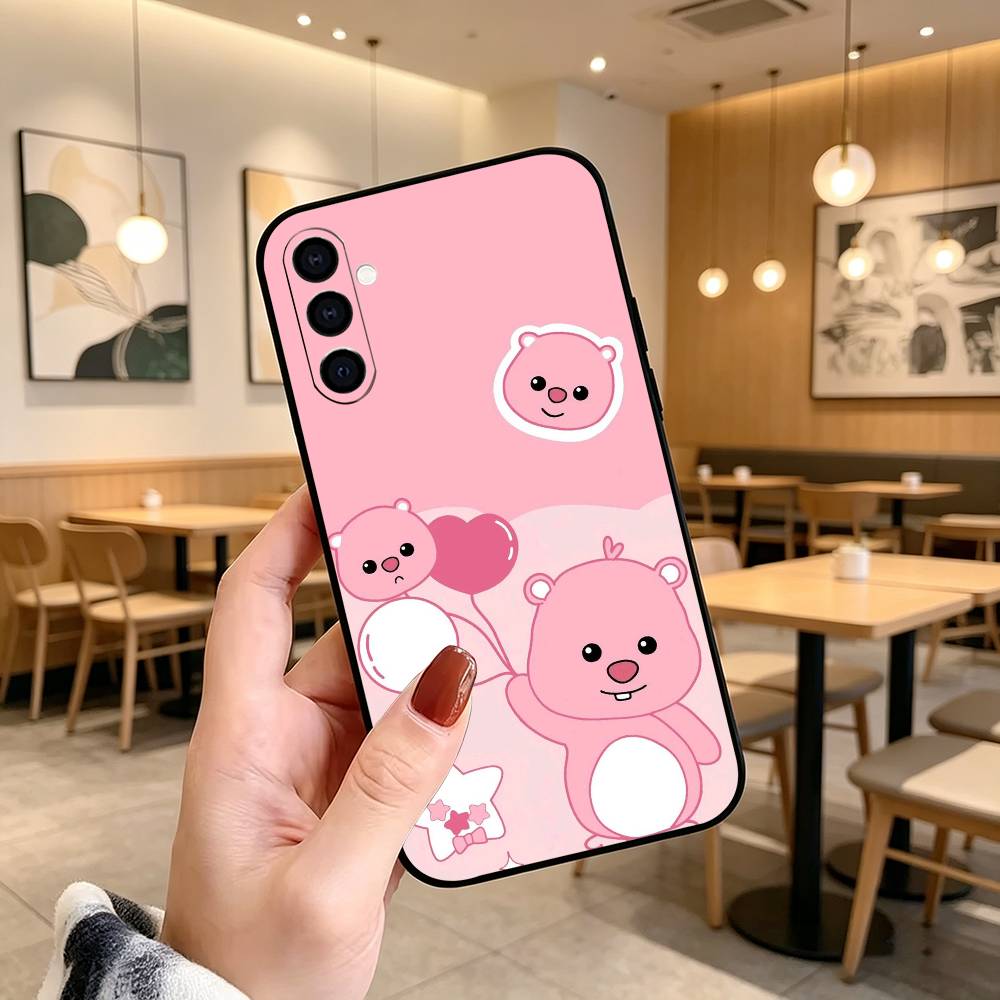 FOR PC-Cute L-Loopys Gift Phone Case Black Silicone Soft For Samsung Galaxy A73,A72,A71,A70,A53,A52,A51
