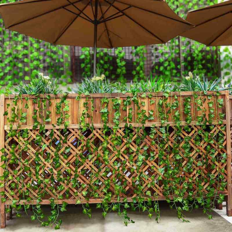 12 шт. искусственная гирлянда из листьев плюща зеленое растение украшение для сада 12x2 м