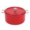 HB-5726, 22cm Red Ceramic-Coated Induction Cooking Pot for Waterless Cooking