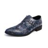 Fashion Luxury New Designer Snakeskin Patent Leather Buckle Formal Shoes For Men Dress Wedding Prom Homecoming Monk Strap Loafers