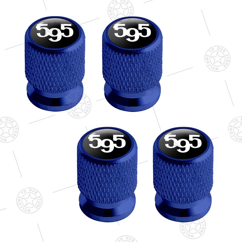 4pcs 595 Logo Car Wheel Tire Valve Caps Air Stem Aluminum Accessories For Fiat Abarth 695 Competizione Turismo 124 Spider Palio