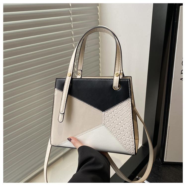 Women's Bag 2025 New Trendy Handbag Korean Version Personalized Contrasting Color Splicing Large-capacity Fashionable Shoulder Messenger Bag