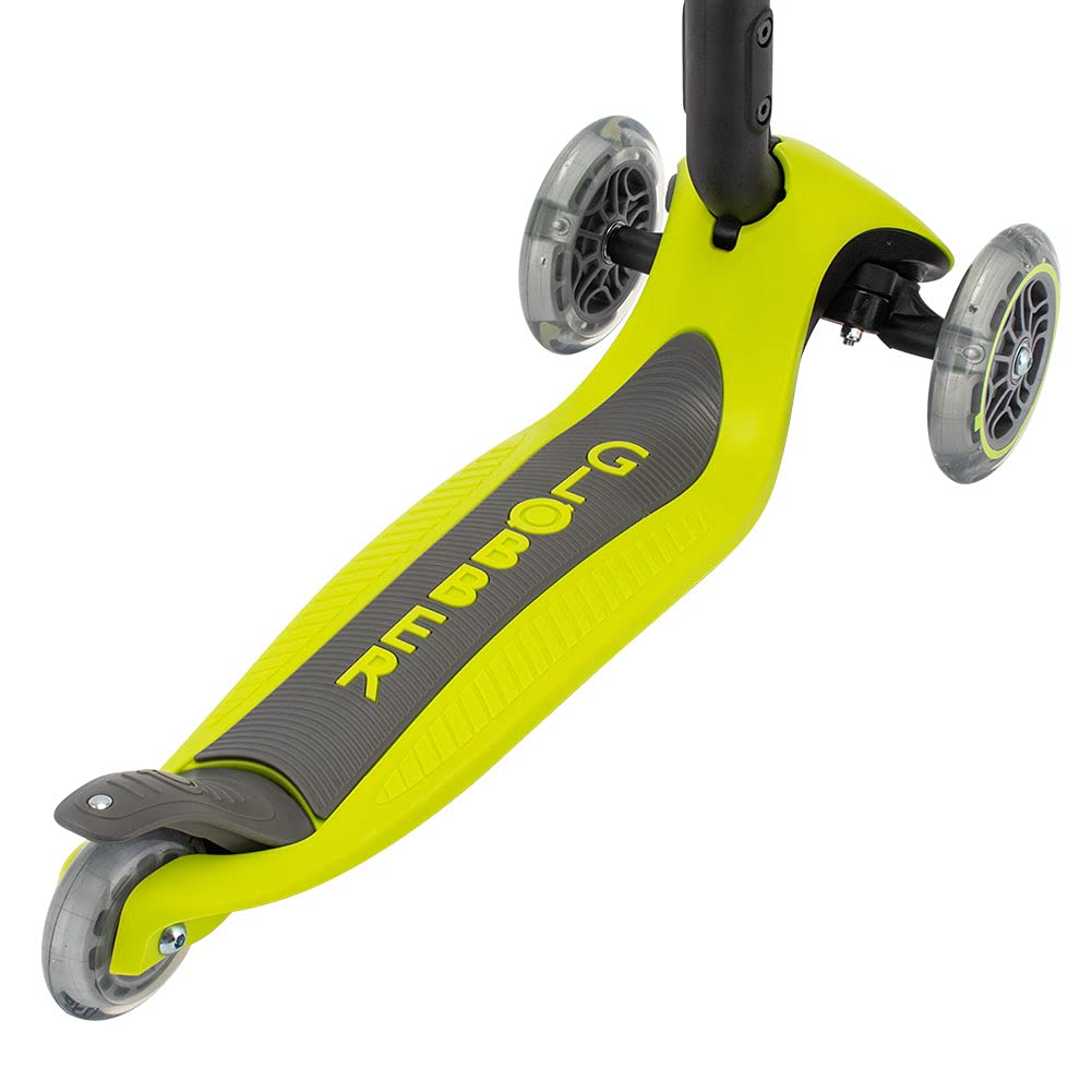 GLOBBER Primo Foldable Lights Kick Scooter for Kids Ages Lime Kick Kids Tricycle 3-6, Green, 432-106-2, 3-Wheel Scooter, Ride-On Toy, [Used]