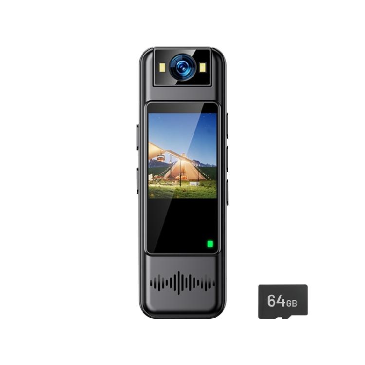 Камера body-worn для записи видео 1080P Full HD, со встроенным экраном, широкоугольным объективом 120°, циклической записью, обнаружением движения