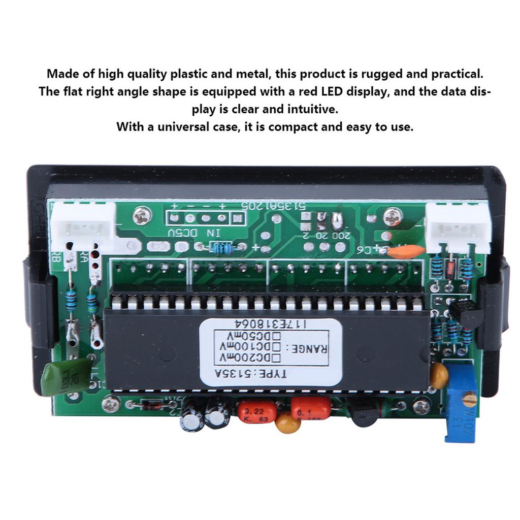 Digital Voltmeter 5135A DC5V High Accuracy Voltmeter 3 1/2 Digital Panel Meter with Red LED