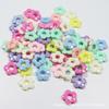 Spring Color 19*5mm Hollow Five-Petal Flower Beads, Mixed Colors, Large Hole for DIY Beading
