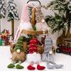 Christmas Faceless Doll Gnome Ornament Hanging Legged Dolls Decorations Striped Knit Hat