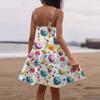 Women's Casual Fashion Print Sexy Off Shoulder Punk Retro Dress Retro Dress Dress