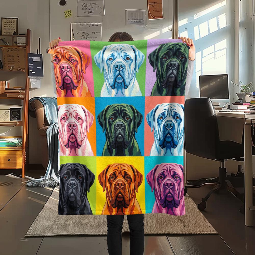 Colorful nine grid cat dog Print Flannel Blanket,High quality Comfortable for All Seasons,Home Decor,Warmth and Comfort,Perfect for Christmas Gifts