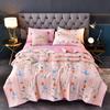Summer Washed Cotton Quilt Air-conditioning Comforter Soft Breathable Blanket Thin Leaf Print Bedspread Bed Cover Home Textiles