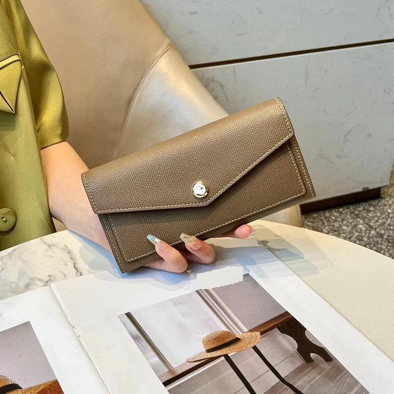 Новый длинный кошелек из воловьей кожи с рисунком пальмы, цветной блок, тройной кошелек из натуральной кожи, цветной кожаный зажим, цветная сумка для карточек