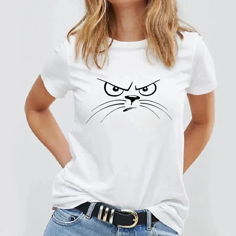 Women T Shirt Simple Design Tops Panda Printed Female Tee T Shirts Casual Basic Summer White T-Shirt Kawaii Lady T-Shirts 2024