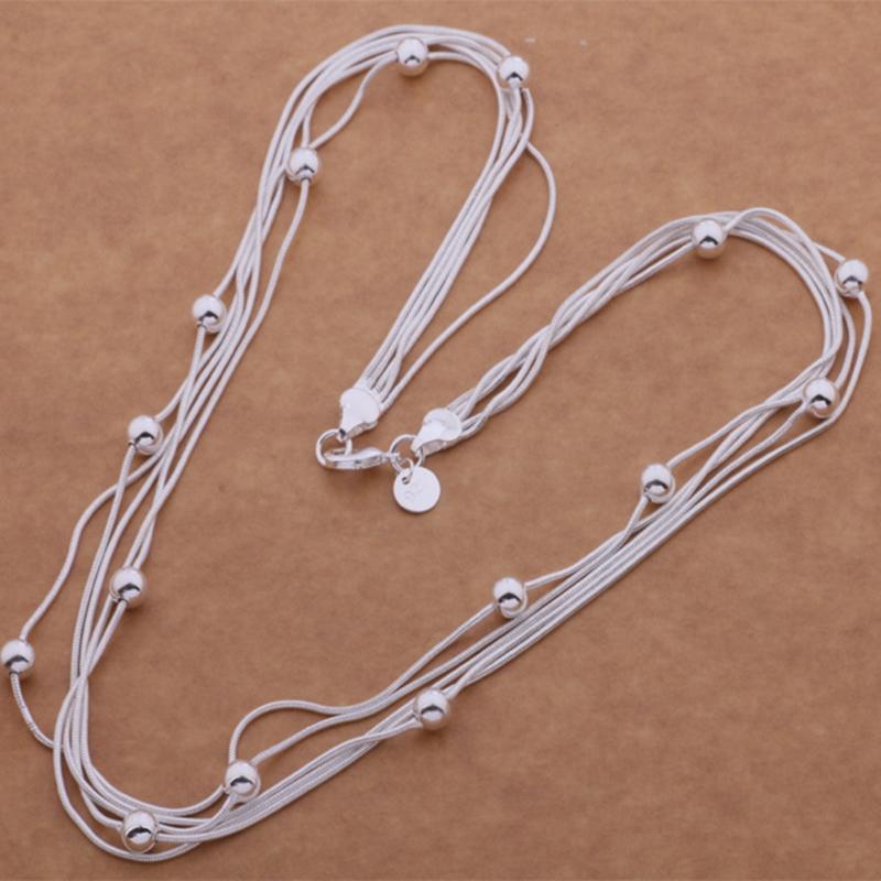 925 Sterling Silver Necklace Pendan five Snake Chain For Women Exquisite Student Girlfriend Jewelry Accessories Wedding GiftGood product