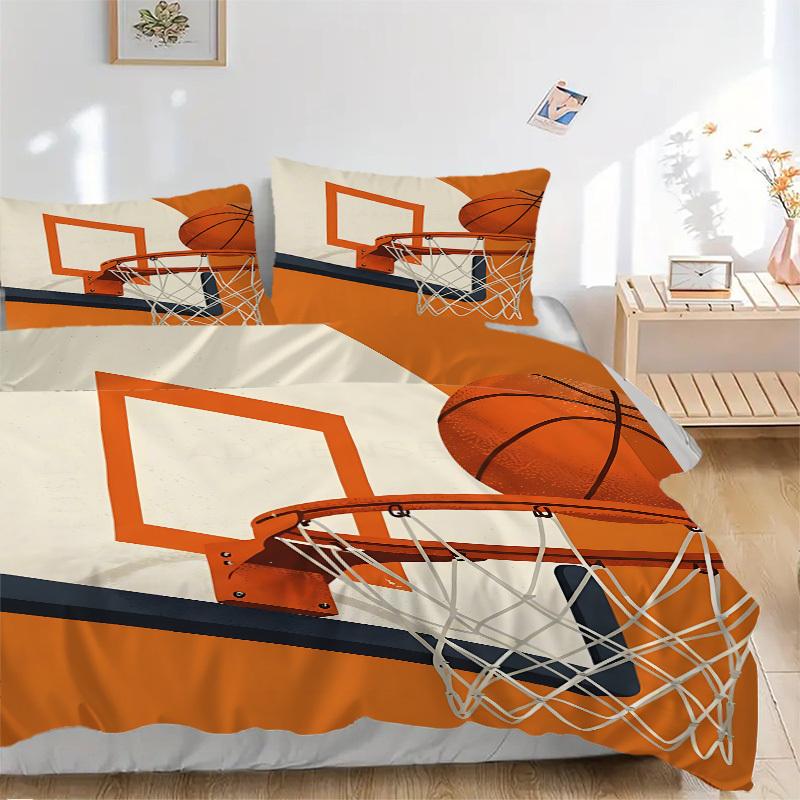3pcs Basketball Hoop Bedding Set, Includes Without Pillow Inserts, Soft Comfortable Bedding Set,All-Season Use a0924057