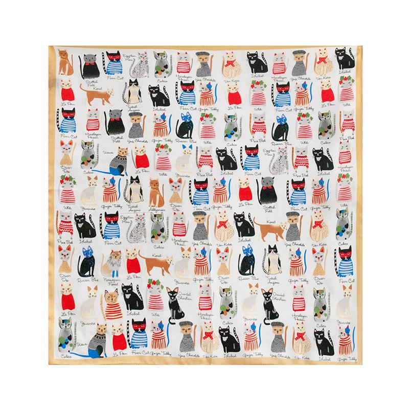 French Cashew Flower 53 Mulberry Silk Small Square Scarf Women's Spring Summer Decoration High-end Neck Tie