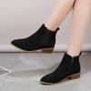 Fashion Women ' S  Boots 2024 Autumn Pointed Suede Thick Heel Booties Women Plus Size 43 Zipper Heeled Ankle Boots Botas De Mujer