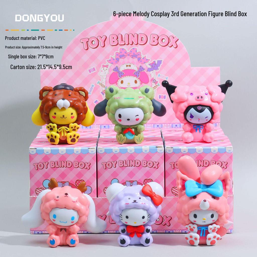 Набор слепых коробок Sanrio Красная клубника: Милые Ручная Роспись Мультяшные Фигурки, Куклы из Автомата с Призами, Девочковые Настольные Украшения в Форме Сердца