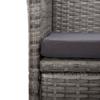 11 Piece Garden Dining Set with Cushions Gray Poly Rattan