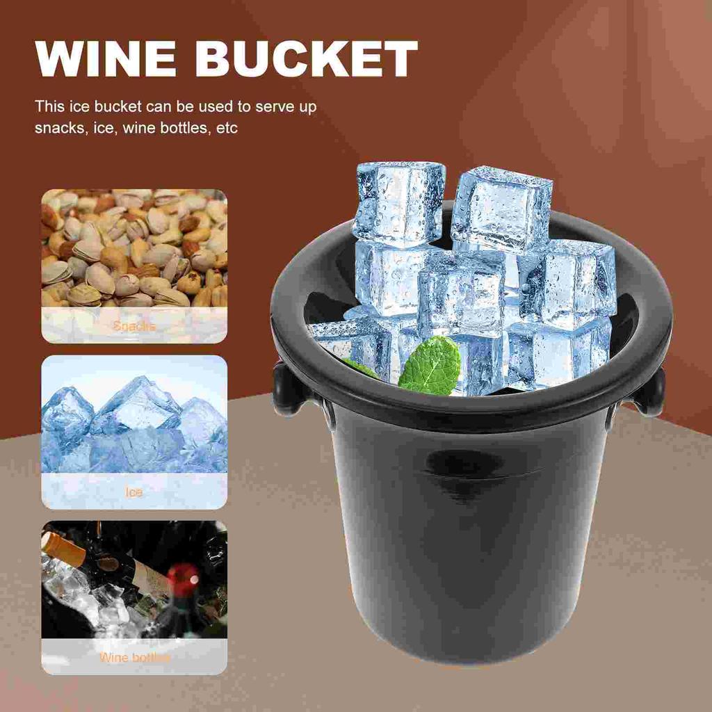 2 шт. Круглая двойная плевательница пластиковая дегустационная плевательница ведерко для льда дегустационные аксессуары (черный)