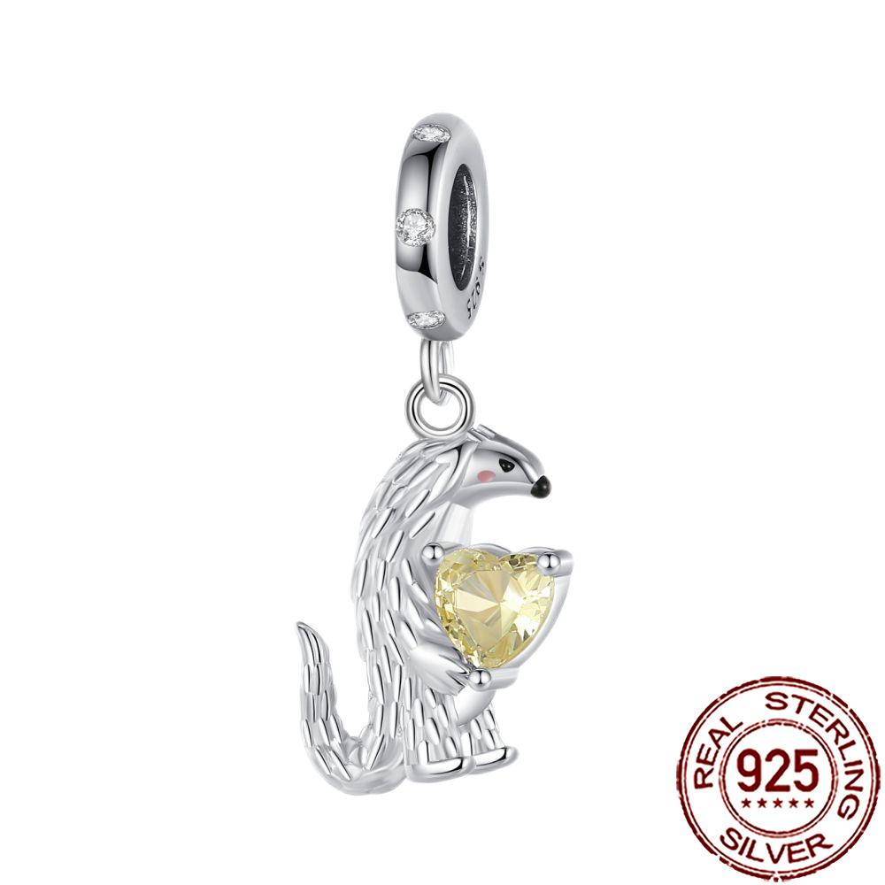 New Charms 925 Silver Cat Dog Flamingo Chameleon Axolotl Animal Beads Fit Bracelet Necklace Women DIY Jewelry