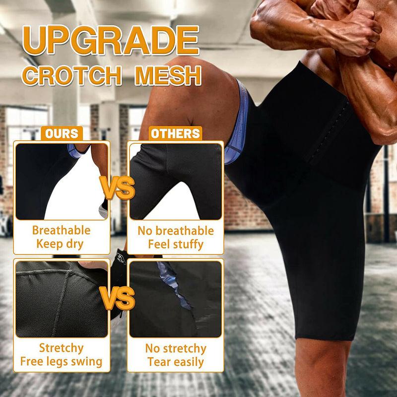 Мужские шорты для пота и сауны, термолеггинсы, шорты для контроля живота, тренажер для талии, корректирующее белье для похудения, тренировки, фитнес, спортивный формирователь тела