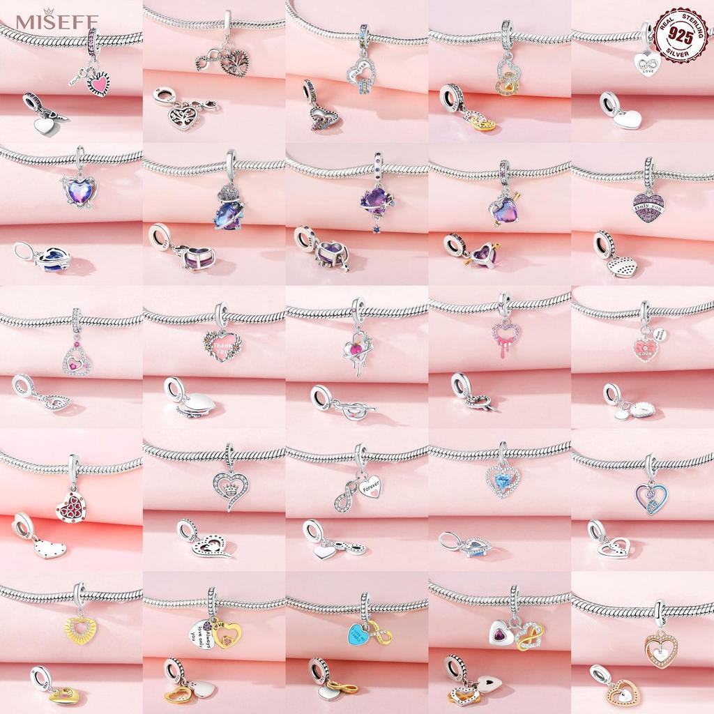 Sterling Silver S925 Heart Tree of Life Planet Pendant Charm for DIY Bracelets