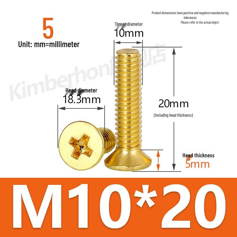 Машинные винты с потайной головкой под крестовый шлиц из меди, размеры M2–M4, длина 6/8/10/12 мм