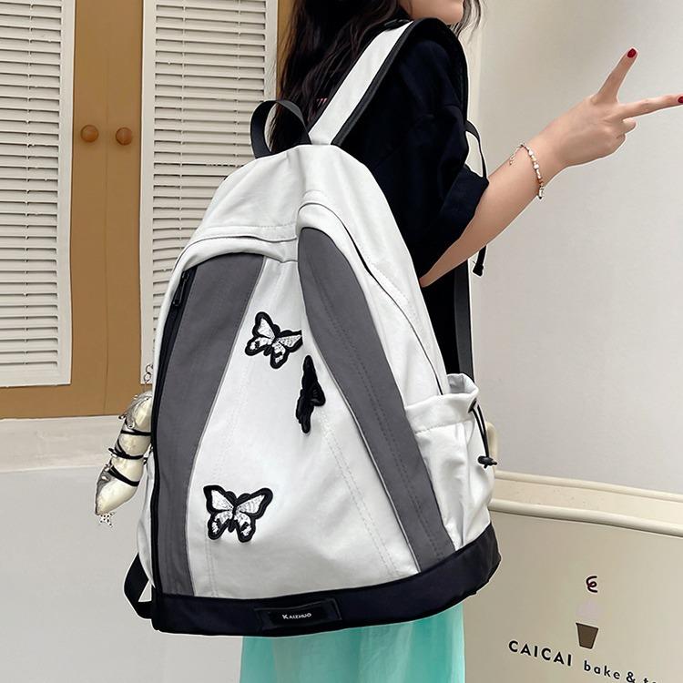 Schoolbag Female Niche Design Dark Butterfly Outdoor Sports Backpack College Student Light Hiking Mountaineering Backpack