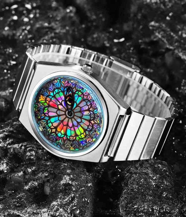 Unisex Quartz Watch Eye Design Dial Stainless Steel Waterproof Fashion Casual Wristwatch for Men Women Minimalist Style