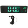 Digital Alarm Clock 10in 12/24H Temperature Display Battery Powered Quiet Green Backlit LED Clock