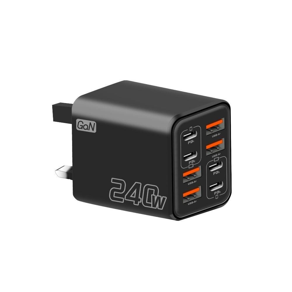 240W Power USB C Charger Head 8 Ports Fast Charger Adapter Wall Charger Adapter Mobile Phone