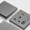 Universal USB Type-c 18W Fast Charge Power Socket plug,Home Wall Light Switch,UK 13A with Dual USB Electrical Outlet AC110-250V