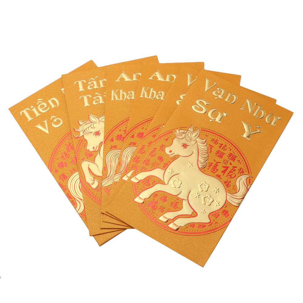 6pcs Chinese Style Spring Festival Hongbao Traditional Lucky Money Envelopes Wedding Celebration