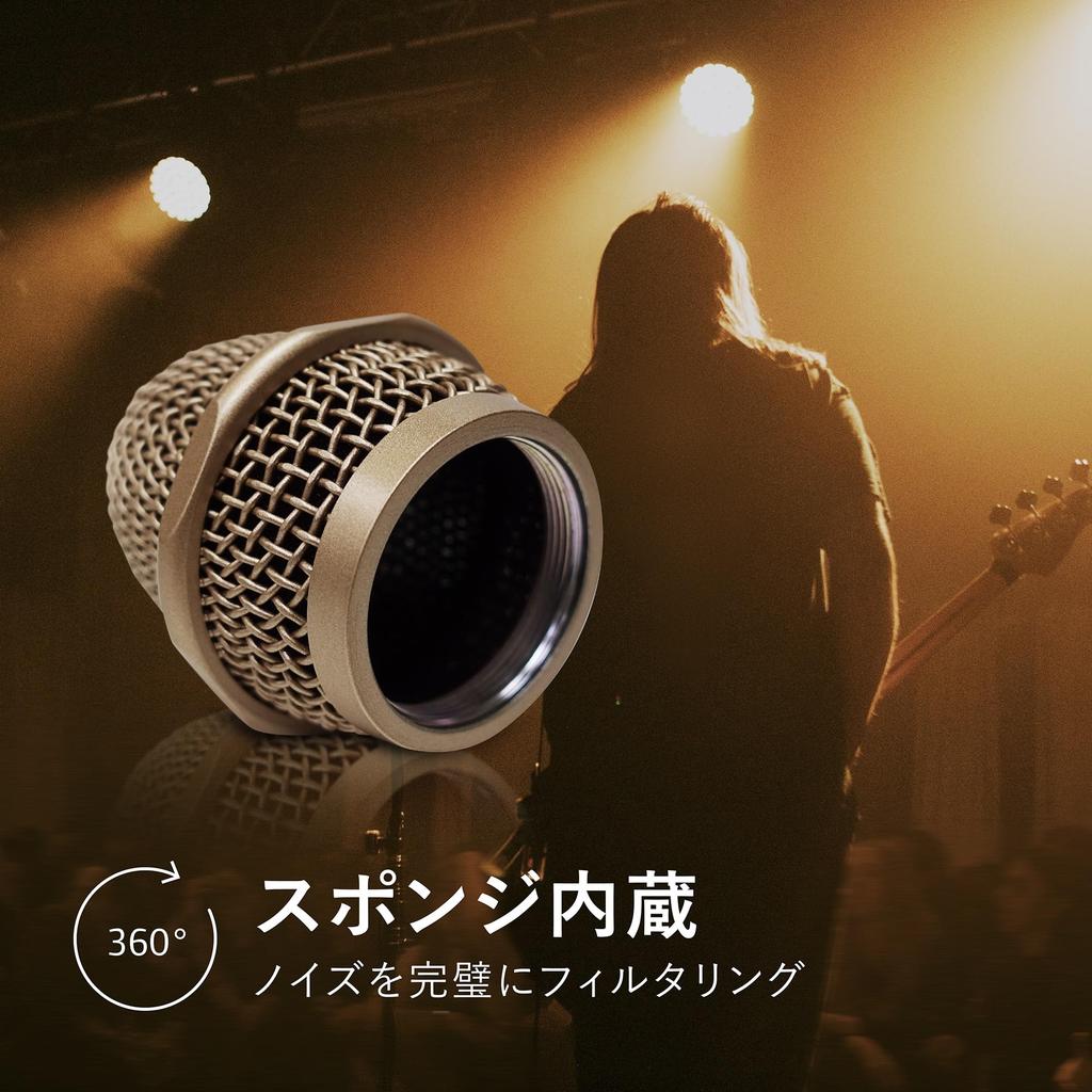 CAROL 916S Dynamic Karaoke Wired XLR Cable with Switch E-dur Microphone, Microphone, Supercardioid, 4.5m (Gold)