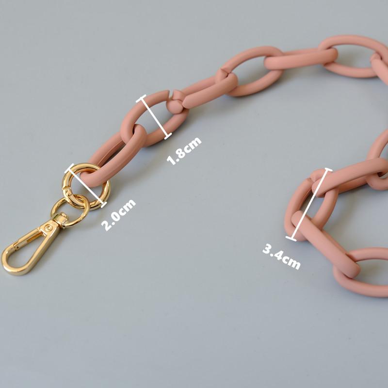 New Fashion Phone Chain Accessory Matte Candy Black Resin Phone Case Chain Frosted Strap Women Crossbody Shoulder Chains